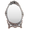 thumbnail image 3 of Desktop Makeup Mirror, Retro Desktop Makeup Mirror Functional Oval With Stand For Gift For Dressers Red Copper, 3 of 8