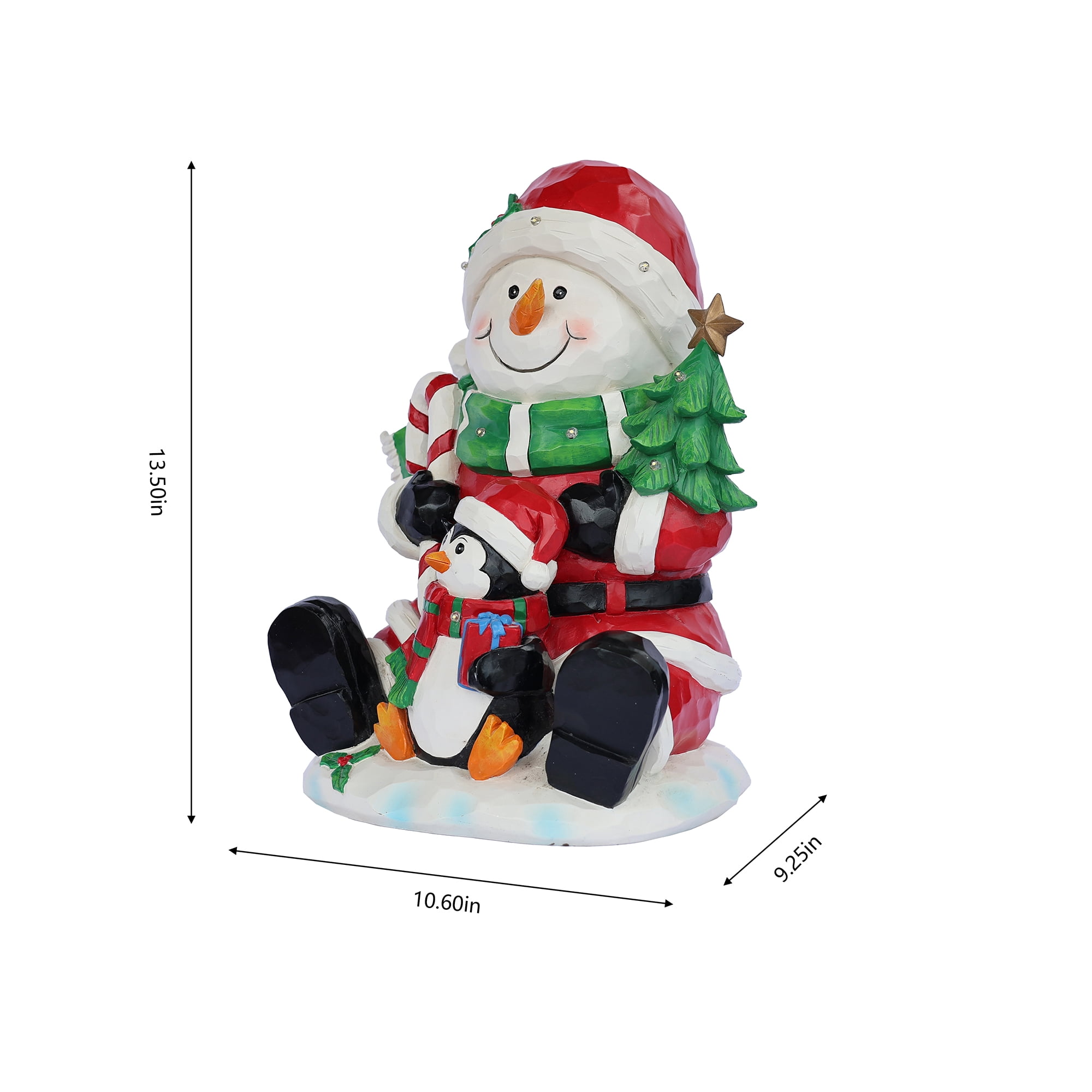 Snowman Penguin Christmas Decor with LED Lights Battery Operated Indoor use only