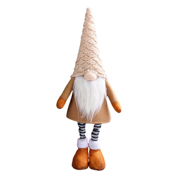 Muñeco Peluche Navidad Artesanía Hecha A Mano Sin Rostro para Del (caqui)