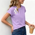 thumbnail image 4 of Zpanxa Girls Shirts, Girls Summer Tops Kids Summer Solid Color Short Sleeve Round Neck T-shirt Top Kids Purple 3 Years, 4 of 8