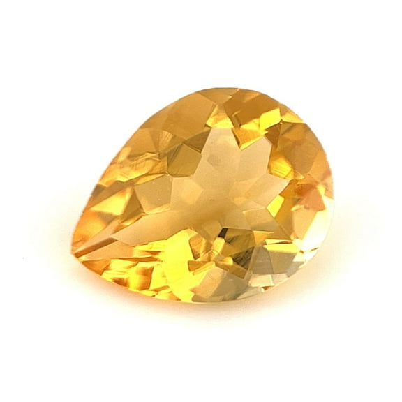 Certified Genuine 2 Carat Yellow Citrine Pear Shape Brilliant Cut 10x8 mm Loose Gemstone November Birthstone