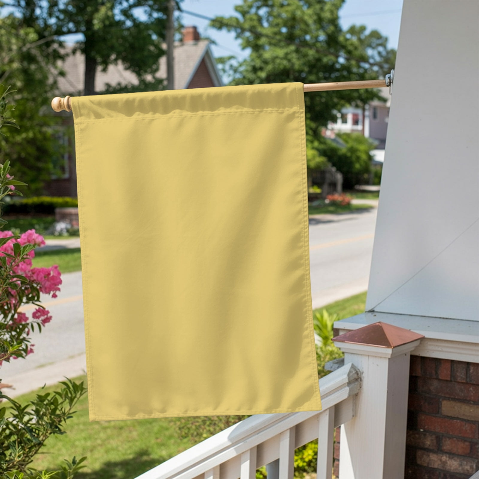 Yellow House Flag 28 x 40 Inches, Modern Solid Color Weather Proof Outdoor Patio Flags Double Sided Small House Decoration for Yard Lawn Outside Home