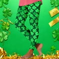 thumbnail image 4 of Ladies Leggings Cotton,Womens St. Patrick's Day Shamrock Leggings 3D Printed Irish Green Clover Leaves Pants High Waist Stretchy Soft Tights, 4 of 6