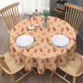 thumbnail image 3 of Orange Christmas Gingerbread Man Pattern Round Tablecloth 60"x60",Wrinkle Wipeable Table Cloth for Kitchen Dining Room Picnic Patio Party, 3 of 6