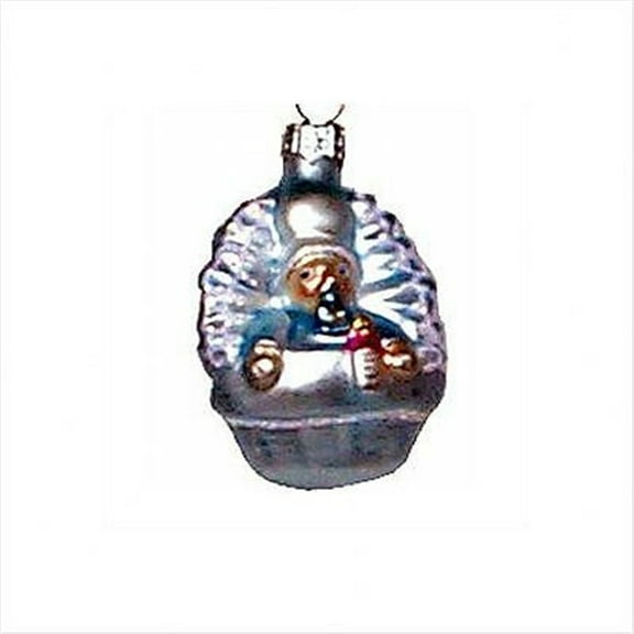 Alexander Taron Polish Glass Hand-blown Ornament - Blue Baby - 2.75"H x 1.5"W x 1.25"D