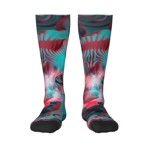 Balery Psychedelic Hairless Cat Calcetines novedosos Calcetines deportivos Calcetines hasta la rodilla Calcetines de algodón Calcetines originales y geniales