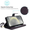 thumbnail image 4 of TECH CIRCLE For Galaxy S24 Ultra Wallet Case with Card Holder,PU Leather Flip Folio Shell Magnetic Closure Wrist Strap Kickstand Shockproof Protective Cover for Samsung Galaxy S24 Ultra,Darkpurple, 4 of 6
