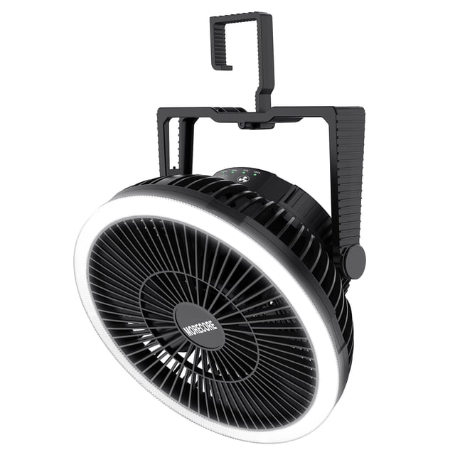 Ventilador de camping con linterna LED Morecore de 8 pulgadas y 10000 mAh
