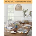 thumbnail image 5 of 15 Inch Round Placemats Set of 6, Orange Blue Fall Non Slip Heat Insulation PP Table Mats, Thanksgiving Pumpkins Harvest Botanical Washable Place Mats for Kitchen Dining Party Table Decor, 5 of 7