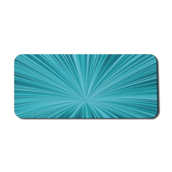 Teal Computer Mouse Pad, Abstract Vortex Design with Fireworks Celebration Monochrome Artwork, Rectangle Non-Slip Rubber Mousepad X-Large, 35" x 15" Gaming Size, Turquoise Teal, by Ambesonne
