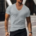 thumbnail image 2 of XuJwPNcy Men's Quick Dry Workout Shirts V Neck Running Athletic Solid Color T-Shirts Gym Casual Tee Tops for Running, 2 of 6
