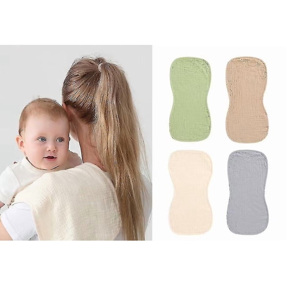 4pcs Muslin Burp Cloths - Baby Burp Cloth Sets For Unisex. Perfect For Newborn Baby Burping Cloths/burp Bibs. Newborn Burping Rags For Boys An