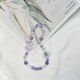 thumbnail image 1 of Cute Bear Bow Mobile Phone Rope Keychain Lanyard Mobile Phone Beaded Chain Bracelet Anti-Fall Acrylic Color Chain Crystal Cute Purple, 1 of 6
