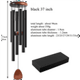 thumbnail image 6 of Black Metal Windchime Aluminum Windbell Wind Chimes 6 Rods Chimes Home Decoration Craft Outdoor Garden Patio, 6 of 7