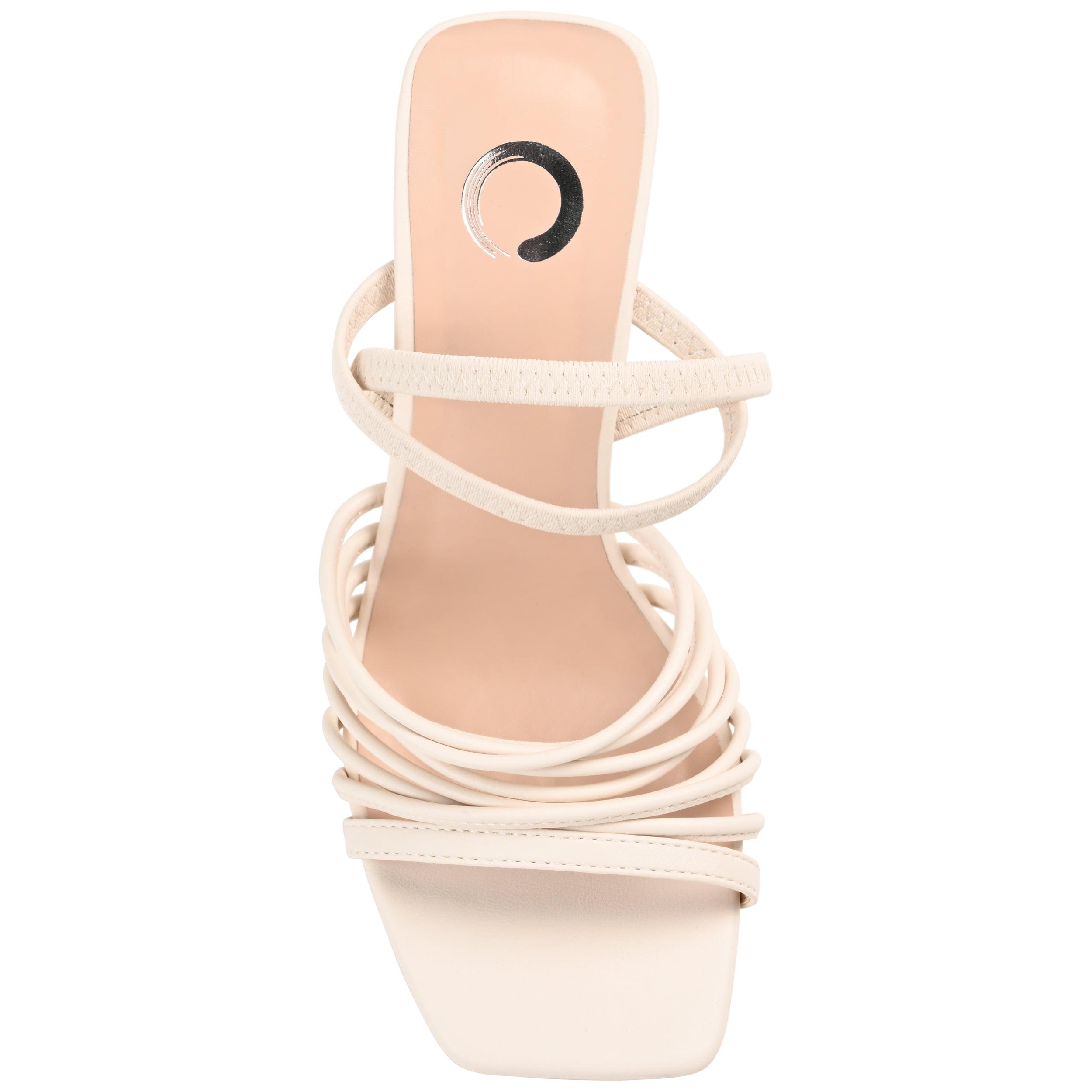 Journee Womens Hera Open Square Toe High Block Heel Sandals