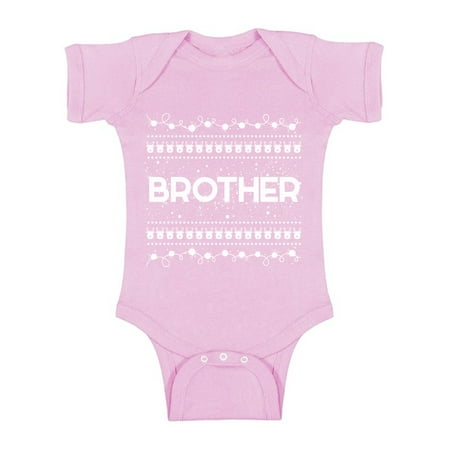 

Awkward Styles Ugly Christmas Baby Outfit Bodysuit Brother Xmas Pattern Romper