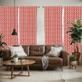 thumbnail image 2 of Ambesonne Nordic Window Curtains, Needlework Skull Motif, Each 28" W x 95" L, Red Beige, 2 of 5