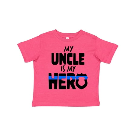 

Inktastic My Uncle is My Hero Police Officer Family Gift Toddler Boy or Toddler Girl T-Shirt