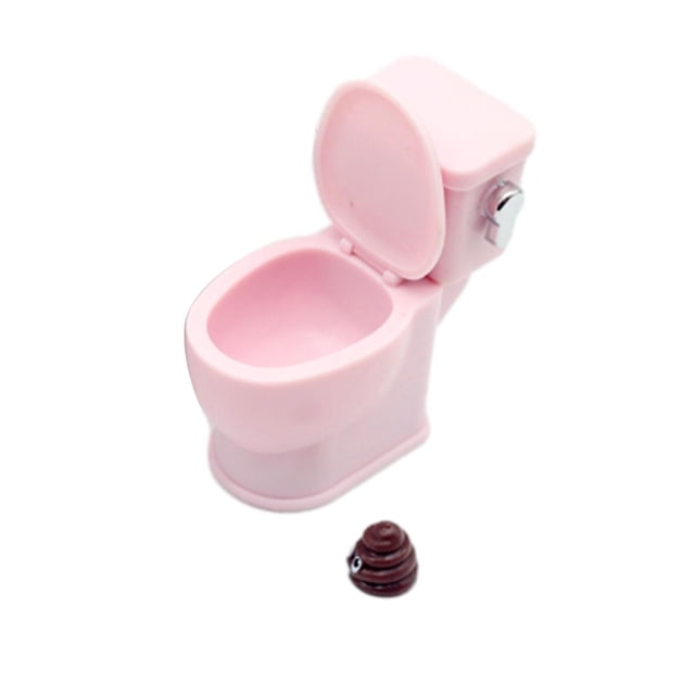 Muebles para casa de muñecas Strade Fareast Limited Mini asiento de inodoro Rosa