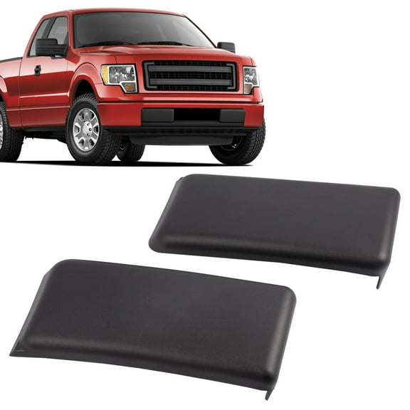 Pair Front Bumper Guards Trim Set Inserts Pads Caps Matte Black Fit for 2009-2014 Ford F150