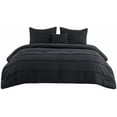thumbnail image 7 of Full Comforter Set - 4 Pieces Pinch Pleat Bed Set, Black Boho Bedding for All Season, 1 Soft Comforter, 2 Pillowcases, 1 Decorative Pillow, 7 of 7