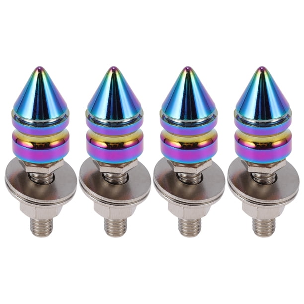 Tornillos de matrícula universales para motocicleta M6 de Unique Bargains, cubiertas de 45 mm, kit de tornos de matrícula antirrobo de aleación de aluminio multicolor, 4 piezas