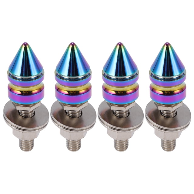 Tornillos de matrícula universales para motocicleta M6 de Unique Bargains, cubiertas de 45 mm, kit de tornos de matrícula antirrobo de aleación de aluminio multicolor, 4 piezas