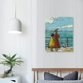 thumbnail image 4 of PIKWEEK Happy Family Love Sweet Painting Scandinavian Nordic Wall Decor Romantic Couple Aesthetic Poster Abstract Retro Wall Art People Dog Blue Imaginative Canvas Print Living Room Bedroom, 4 of 5