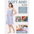 thumbnail image 3 of Casual Nights Women's Sleeveless Seersucker Zip Front Housecoat, Cotton & Polyester Blend Duster with 2 Pockets, 40 Inch Length, Blue Floral 4X, 3 of 6