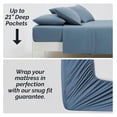 thumbnail image 2 of 7-Piece Deep Pocket Split King Sheet Set, 21-Inch Adjustable Bed Sheets, Split King Fitted Sheets, Oversized Flat Sheet, Blue Pillow Cases Set of 4, Coronet Blue Bedding, 2 of 9