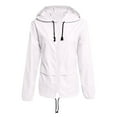 thumbnail image 5 of iHPH7 Fall Coats Zip Up Jacket Hooded Jacket Women Soft Shell Jackets Womens Women's Outerwear Light Rain Jacket Women Hiking Jacket Women White S, 5 of 9