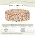 thumbnail image 4 of Round Tablecloth Pumpkin Flower Thanksgiving 60 Inch Table Cover for Dining Polyester Cloth with Scalloped Edges Stain Resistance Kitchen Picnic Party Restaurant Decoration, 4 of 6
