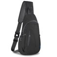 thumbnail image 1 of Bolso bandolera TITECOUGO Z1 de lona negra oscura, nylon ligero, 1 of 6