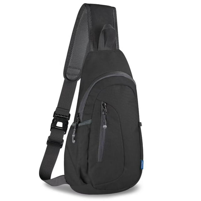 Bolso bandolera TITECOUGO Z1 de lona negra oscura, nylon ligero