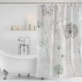 thumbnail image 4 of Dandelion Green Botanical Waterproof Fabric Shower Curtain,Vintage Watercolor Floral Waterproof Fabric Shower Curtain for Bathroom Curtains Bathtubs Hotel Shower Curtains with 12 Hooks Stall 48x72in, 4 of 8
