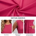 thumbnail image 3 of Womens Tshirt Dresses with Pockets Crew Neck Tie Waist Casual Solid Color Sleeveless Dress, 3 of 8