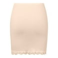 thumbnail image 4 of Ticikt Fashion Midi Skirt Half Slips for Women Underskirt Short Lace Trim Above Knee Half Slip,Color:Beige, 4 of 5