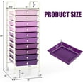 thumbnail image 2 of VibrantEcho 10-Drawer Rolling Storage Drawer Cart, Utility Cart with Removable Drawers & Metal Frame, Mobile Art Craft Drawer Cart with Lockable Wheels for Home, Office, Studio, Purple Gradient, 2 of 14