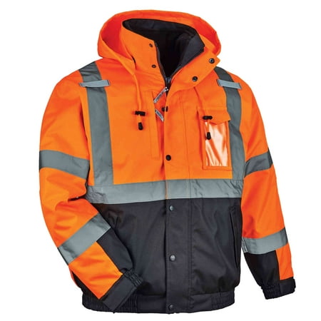 Ergodyne GloWear® 8381 Type R Class 3 Performance 3-in-1 Bomber Jacket, Orange, L