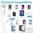 thumbnail image 3 of For Apple iPhone 14 13 12 11 Super Fast Lightining Charging cable with 20W Adapter USB C 3 FT Wall Charger Compatible with iPhone 14/14 Pro13/13Pro/12/12 Pro/11/11Pro 2 pack, 3 of 6