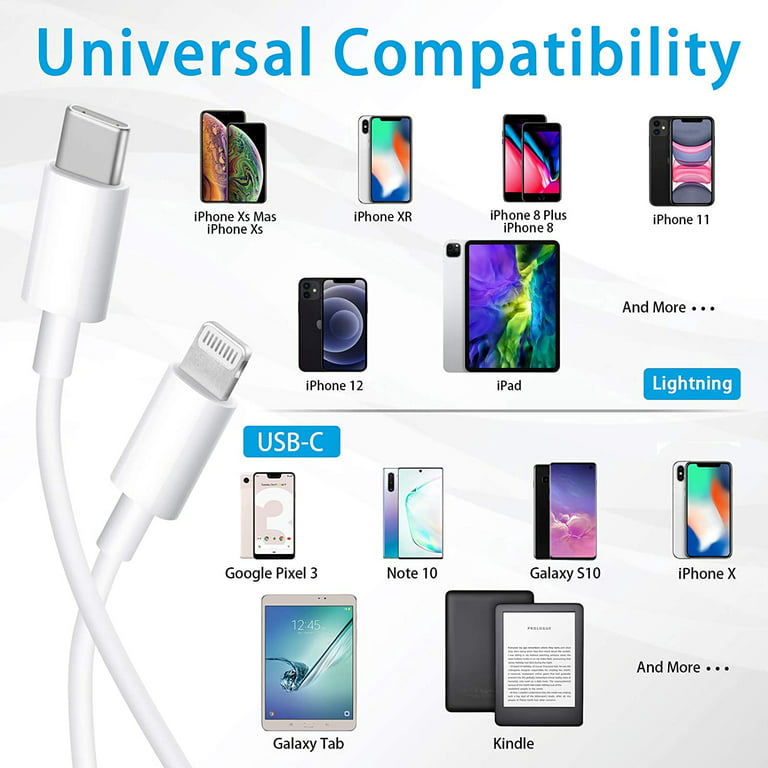 USB C to Lightning Cable 2Pack 3FT [Apple MFi Certified] iPhone Lightning  to USB-C Fast Charging Cable Compatible iPhone 14/13/12 11/11 Pro/11 Pro