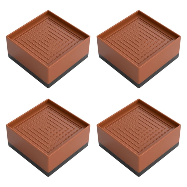 4 elevadores de cama para muebles, almohadillas para pies de lavadora, fácil instalación Marrón 78x78x4cm