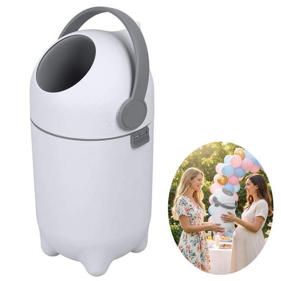 Floseru Odor Sealing Diaper Pail 15L, Plastic Diaper Bin with Odor-Blocking Baffle, Holds 16 Diapers, Easy Pull Down Bag Removal, for Living Room Bathroom Baby Room, 11 x 11 x 20 Inch