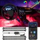 thumbnail image 1 of Tira de LED interior para automóvil con aplicación, LED para interior de automóvil 4 piezas 48 LED Diseño de línea dual mejorado Impermeable Multicolor debajo de la luz del automóvil con cargador de a Afortunado Sencillez, 1 of 5