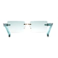 thumbnail image 4 of Mens Classic Minimal Thin Rectangle Rimless Sunglasses Green, 4 of 4