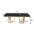 thumbnail image 6 of POVISON 55"Bura Modern Faux Marble Dining Table For 4, Black Rectangular Tabletop Gold Stainless Legs, 6 of 8