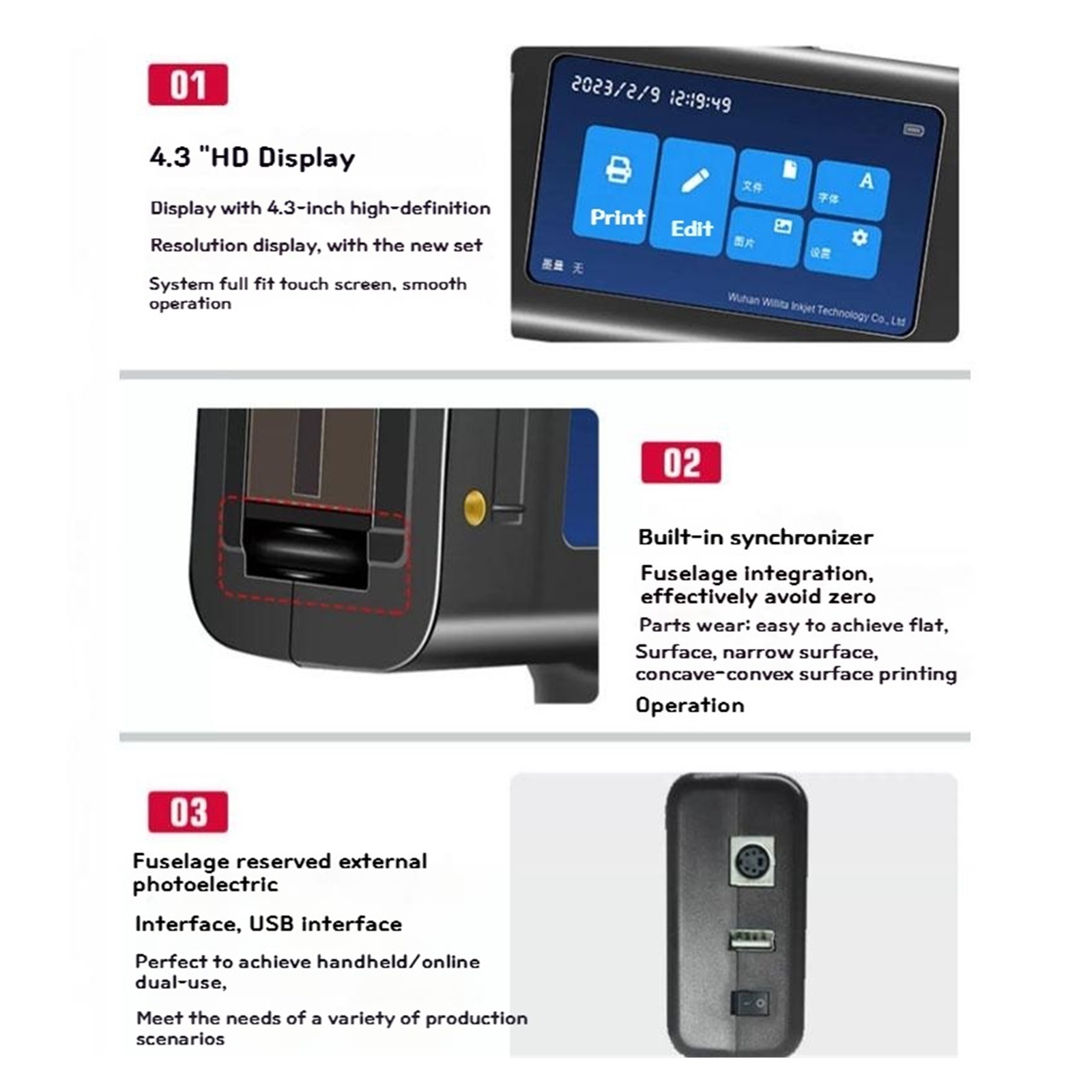 12.7mm Label Printer Smart Handheld Inkjet Printer Qr Bar Lot Code Logo Coding Machine For Glass ,Versatile Surface Compatibility