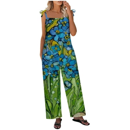 

Easter Day Jumpsuits for Women One-piece Plus Size Jumpsuits Dressy Suspenders Sleeveless Boho Beach Onesies Rompers