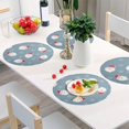 thumbnail image 6 of GZHJMY Christmas Santa Claus Round Placemats Set of 6, Non-Slip PVC Table Mats Washable Heat Resistant Place Mats for Kitchen Dining Table Christmas Home Decor, 15.4 Inch Table Mat, 6 of 7
