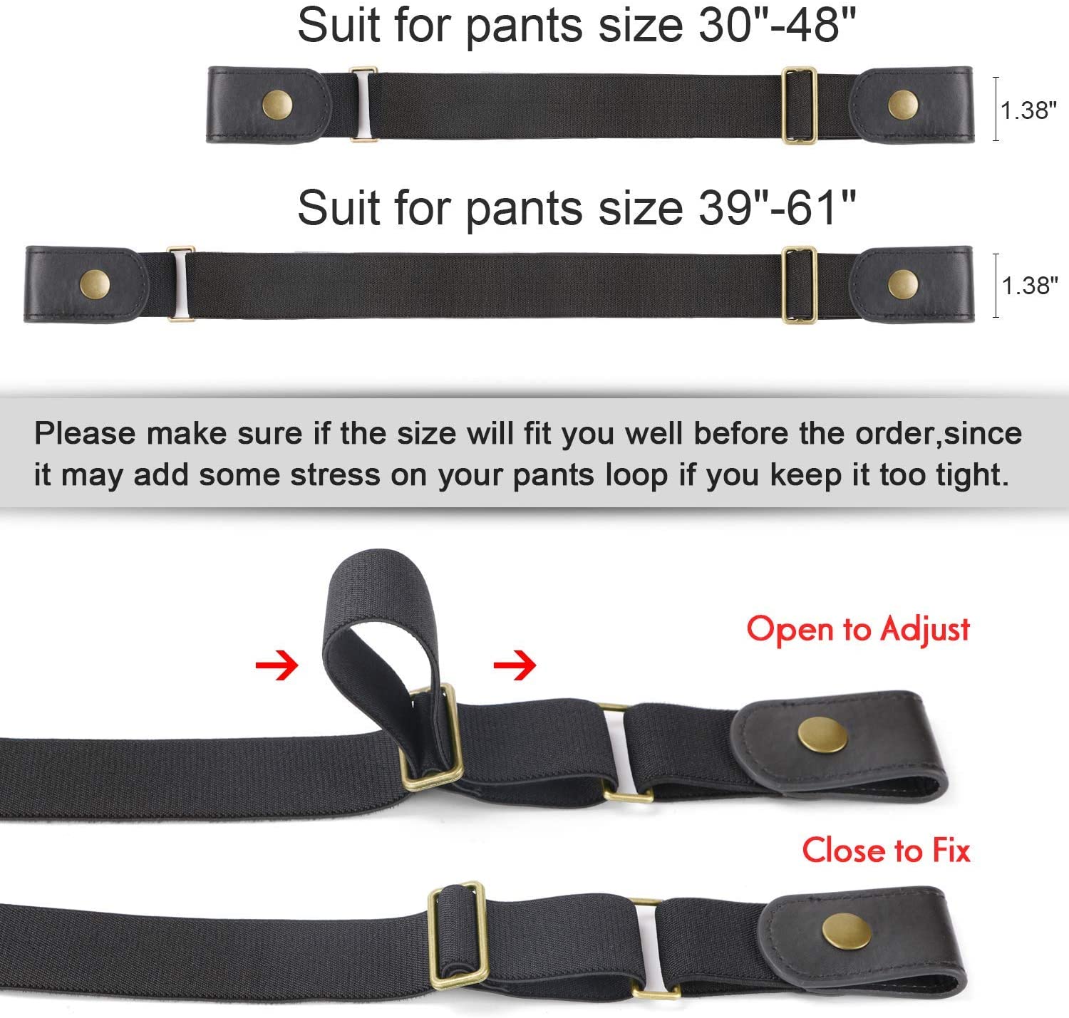 No Buckle Show Belt for Men Buckle Free 